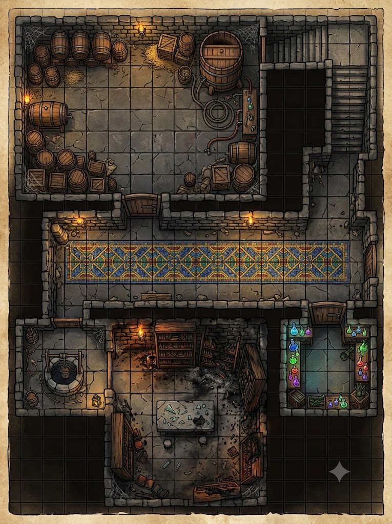 Mappa dei sotterranei del birrificio